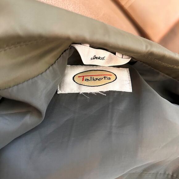 Talbots Women Military Blazer Jacket Utility Cargo Pockets Army Green Large - Picture 5 of 8